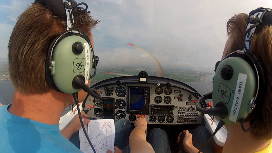 Clase de vuelo Lelystad - Texel avión de cuatro plazas