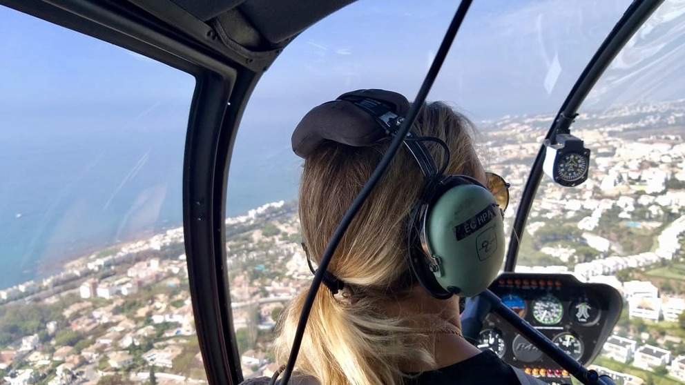 Helicopter flying lesson Malaga
